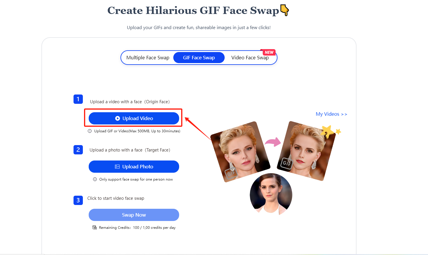 Swap Faces in GIFs for Free-Step 1